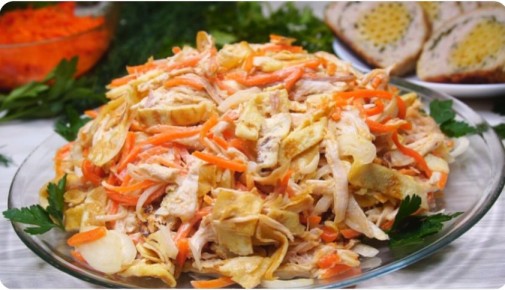 Салат с курицей и морковью: простота и оригинальность в каждой порции